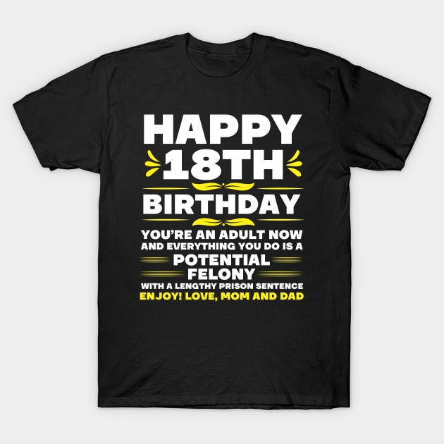 Legally Adult 18 Birthday Happy 18th Birthday T-Shirt by IngeniousMerch